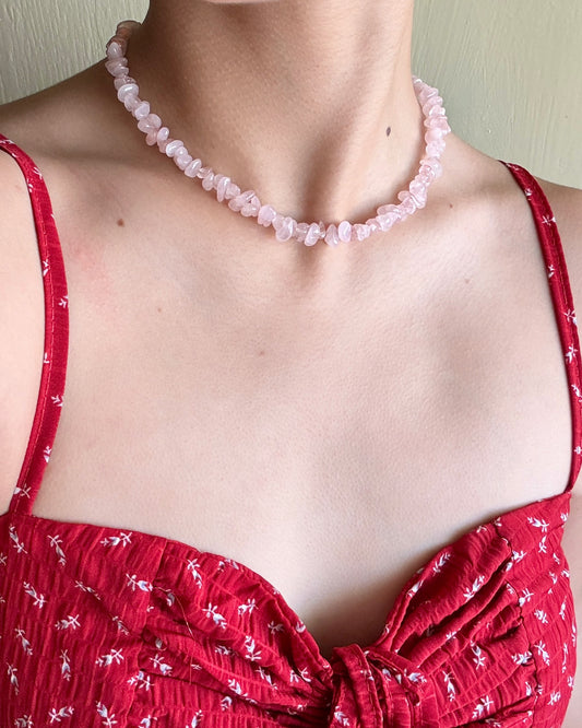 手作飾品品牌 Silhouette Spark 天然石項鍊 粉晶項鍊 Ife Necklace