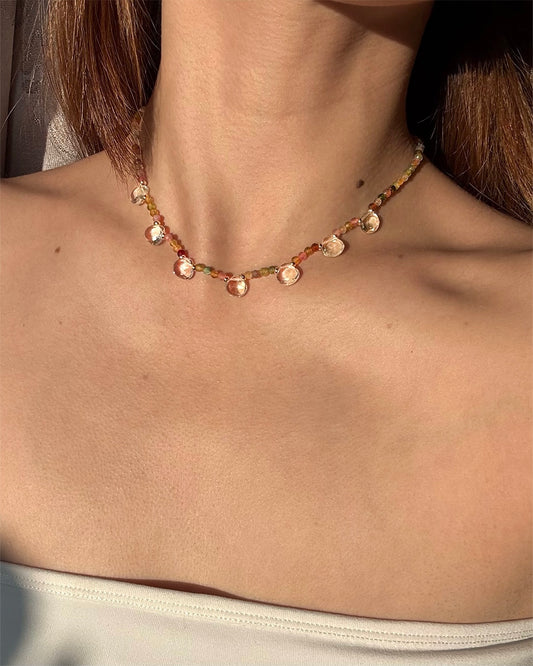 手作飾品品牌 Silhouette Spark 碧璽白水晶項鍊 Aurora 項鍊 Aurora necklace