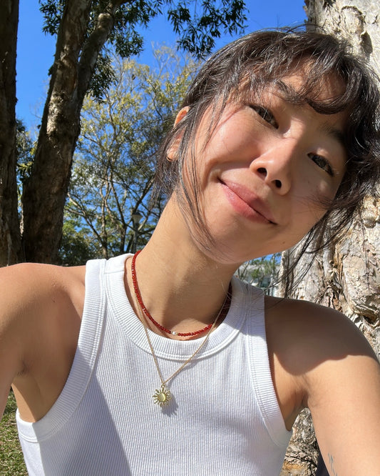 手作飾品品牌 Silhouette Spark 天然石項鍊 紅瑪瑙項鍊 Averie Necklace