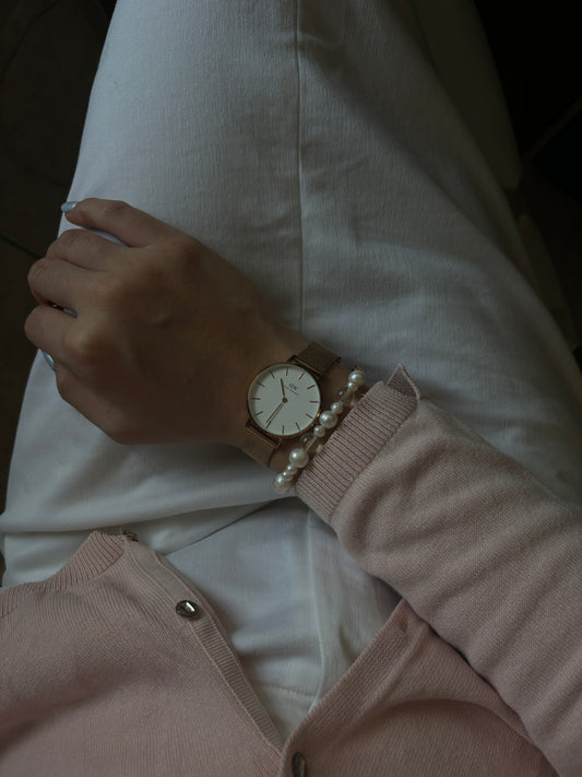 手作飾品品牌 Silhouette Spark 天然珍珠及水晶手鍊 Dario Bracelet