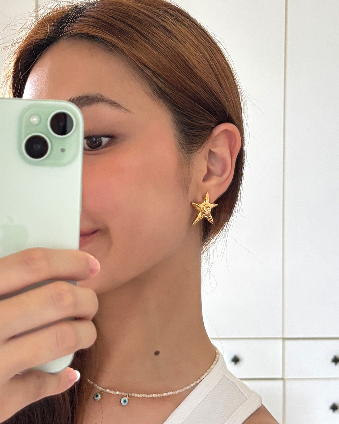 手作飾品品牌 Silhouette Spark 可碰水海星耳環 Esta Earrings