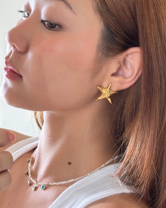 手作飾品品牌 Silhouette Spark 可碰水海星耳環 Esta Earrings