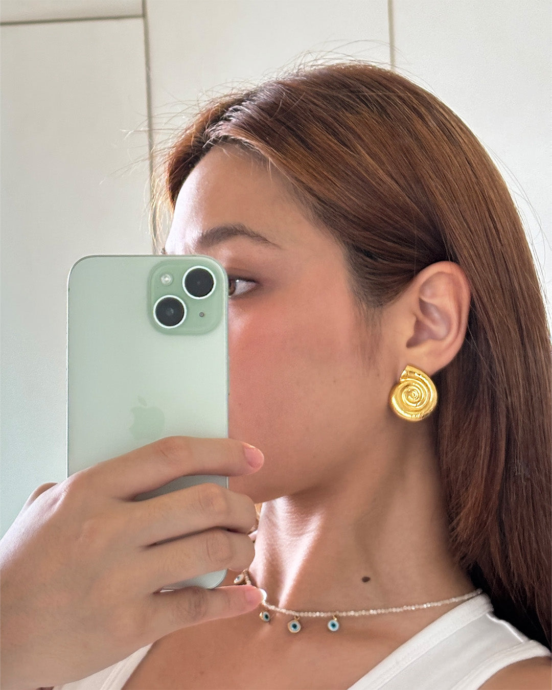 手作飾品品牌 Silhouette Spark 可碰水貝殼耳環 Hali Earrings