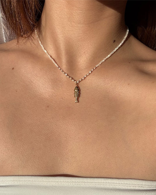 手作飾品品牌 Silhouette Spark 馬蹄貝珠幸運魚項鍊 Kini 項鍊 Kini shell beads necklace