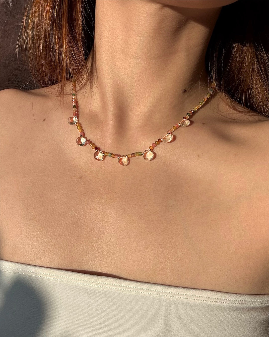 手作飾品品牌 Silhouette Spark 碧璽白水晶項鍊 Aurora 項鍊 Aurora necklace