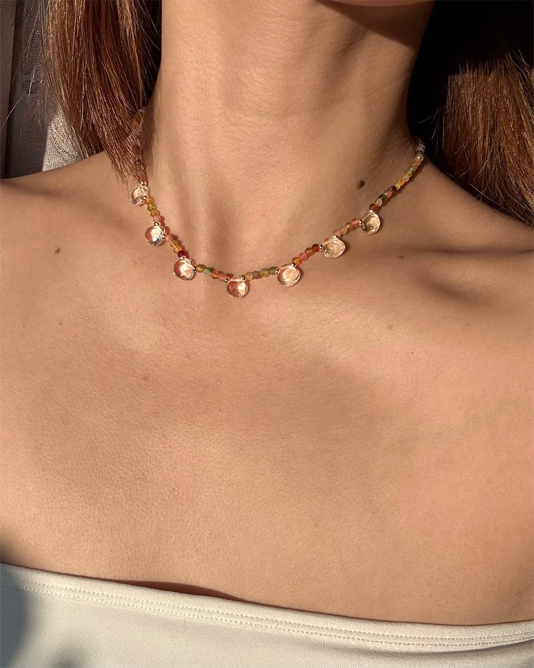 手作飾品品牌 Silhouette Spark 碧璽白水晶項鍊 Aurora 項鍊 Aurora necklace