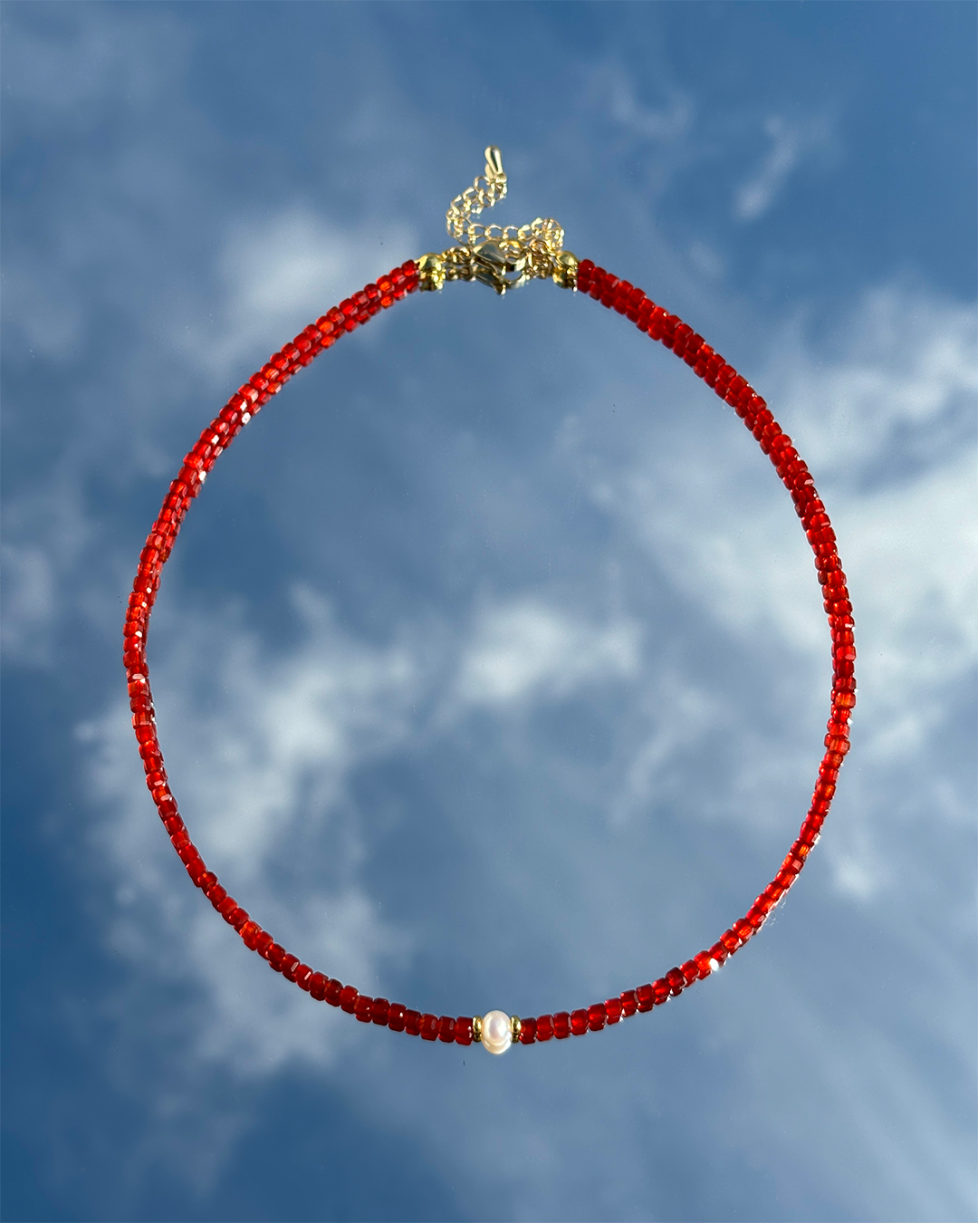 手作飾品品牌 Silhouette Spark 天然石項鍊 紅瑪瑙項鍊 Averie Necklace