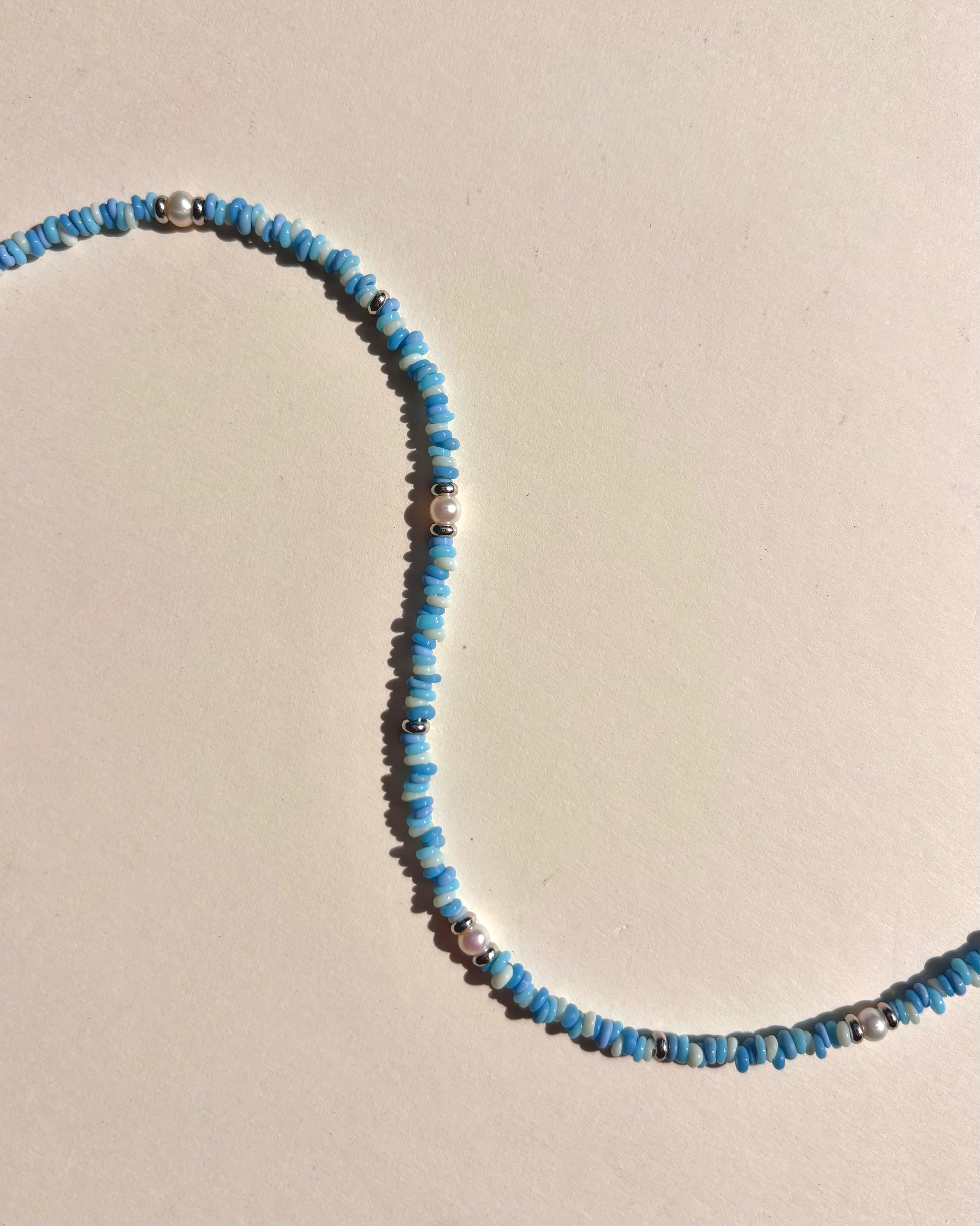 手作飾品品牌 Silhouette Spark 藍色珍珠項鍊 Bina 項鍊 Bina necklace