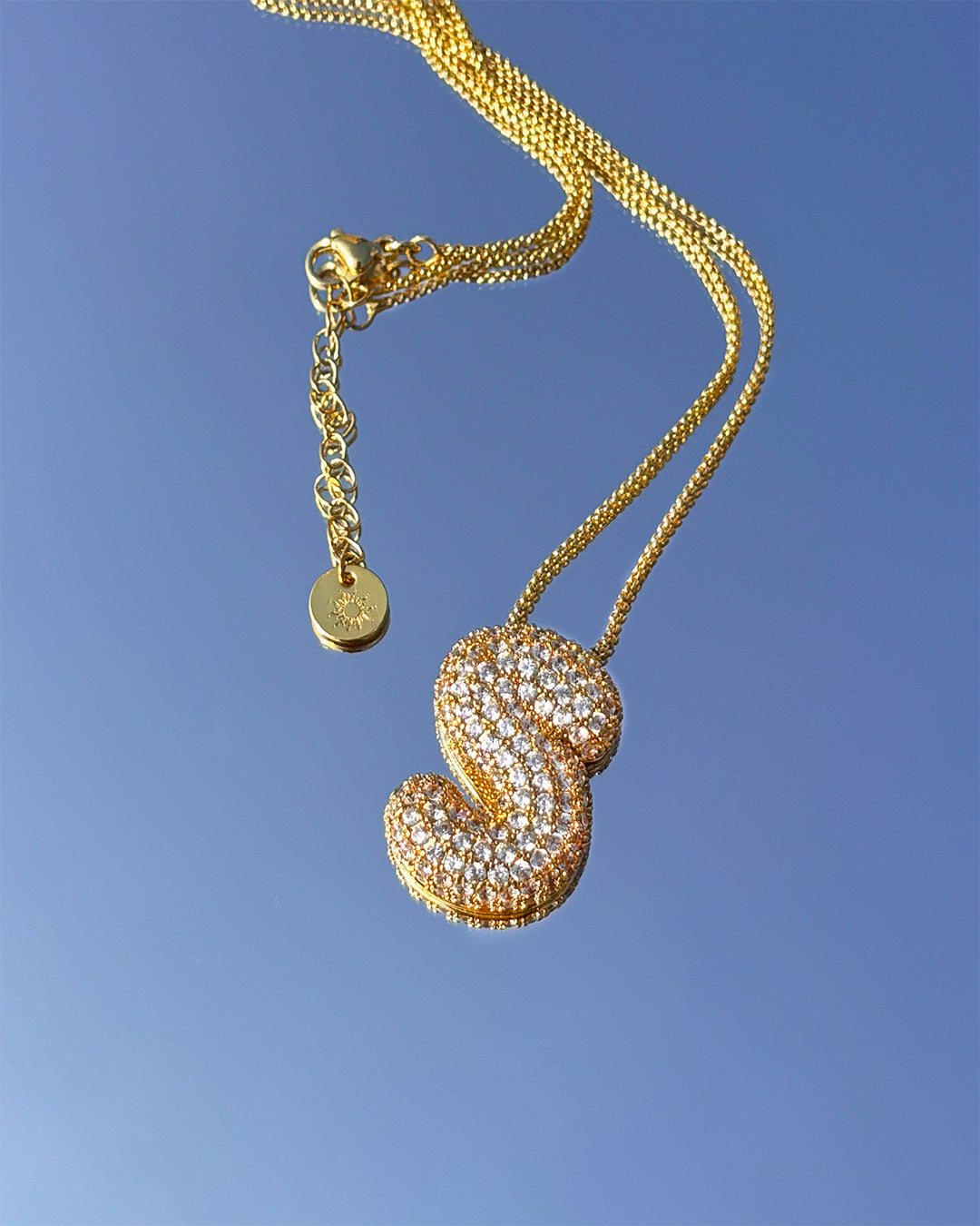 手作飾品品牌 Silhouette Spark 鋯石字母吊墜項鍊 Bubble Necklace