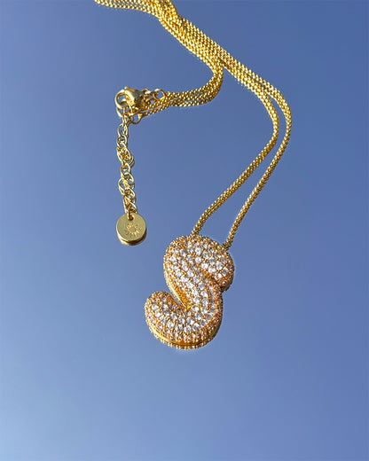 手作飾品品牌 Silhouette Spark 鋯石字母吊墜項鍊 Bubble Necklace