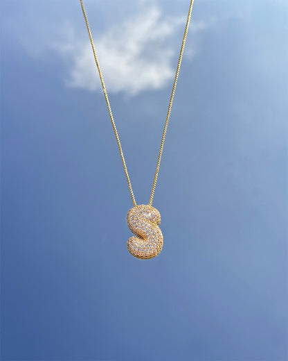 手作飾品品牌 Silhouette Spark 鋯石字母吊墜項鍊 Bubble Necklace