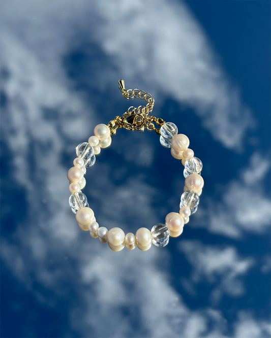 手作飾品品牌 Silhouette Spark 天然珍珠及水晶手鍊 Dario Bracelet