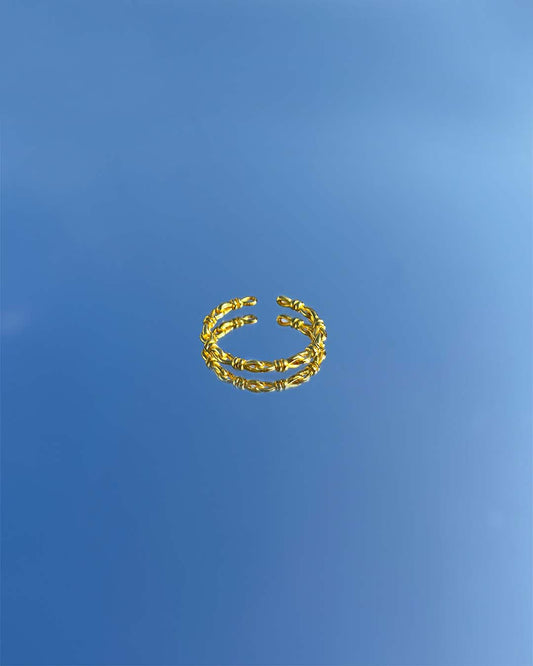 手作飾品品牌 Silhouette Spark 可碰水金色戒指 Dew Ring