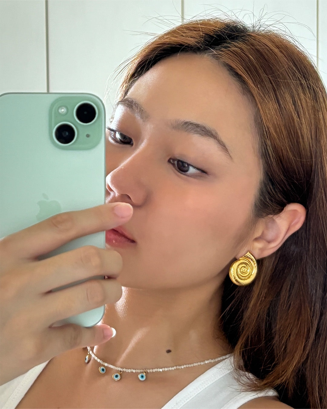 手作飾品品牌 Silhouette Spark 可碰水貝殼耳環 Hali Earrings