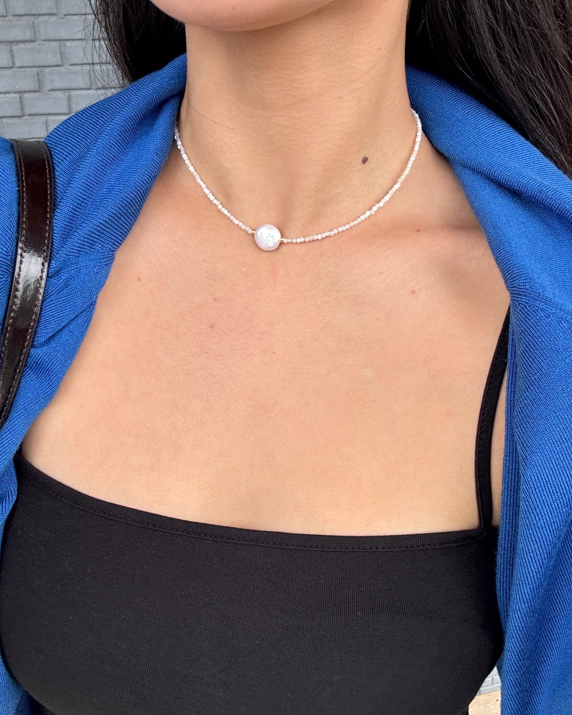 手作飾品品牌 Silhouette Spark 天然貝珠項鍊 Arbe Necklace