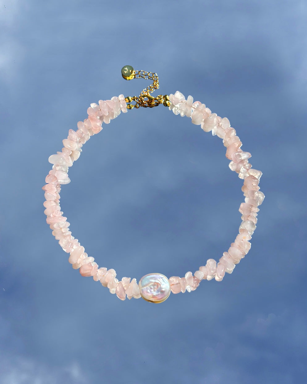 手作飾品品牌 Silhouette Spark 巴洛克珍珠粉晶項鍊 Itay Necklace
