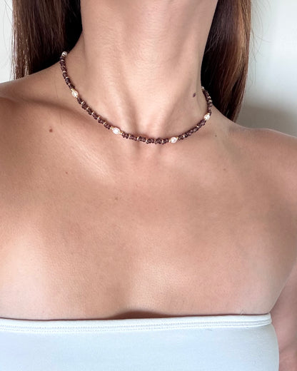 手作飾品品牌 Silhouette Spark 紫色珍珠項鍊 Luni 項鍊 Luni necklace