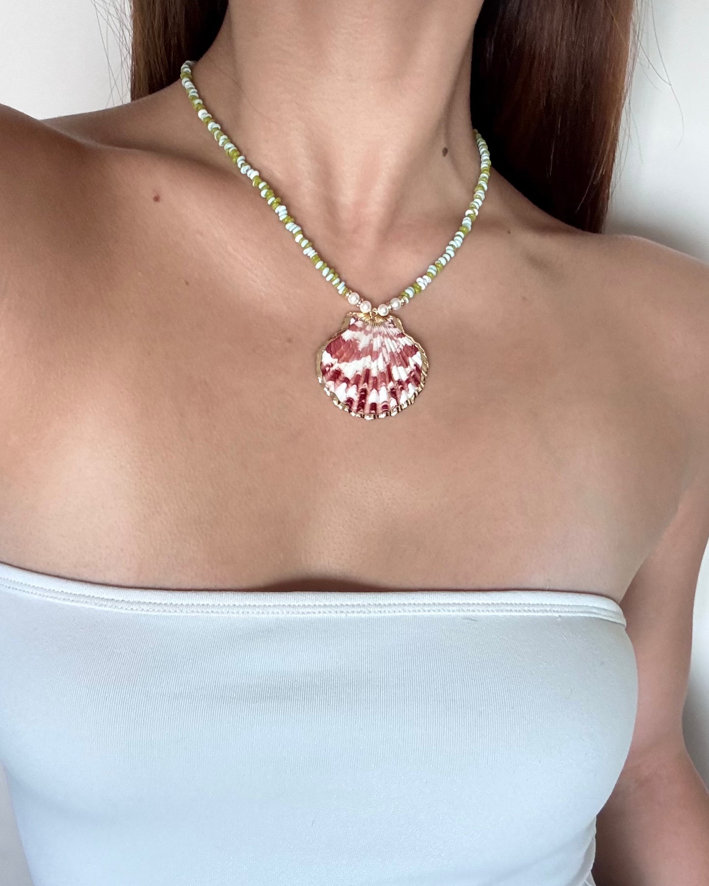 手作飾品品牌 Silhouette Spark 貝殼吊墜珍珠項鍊 Mia 項鍊 Mia necklace