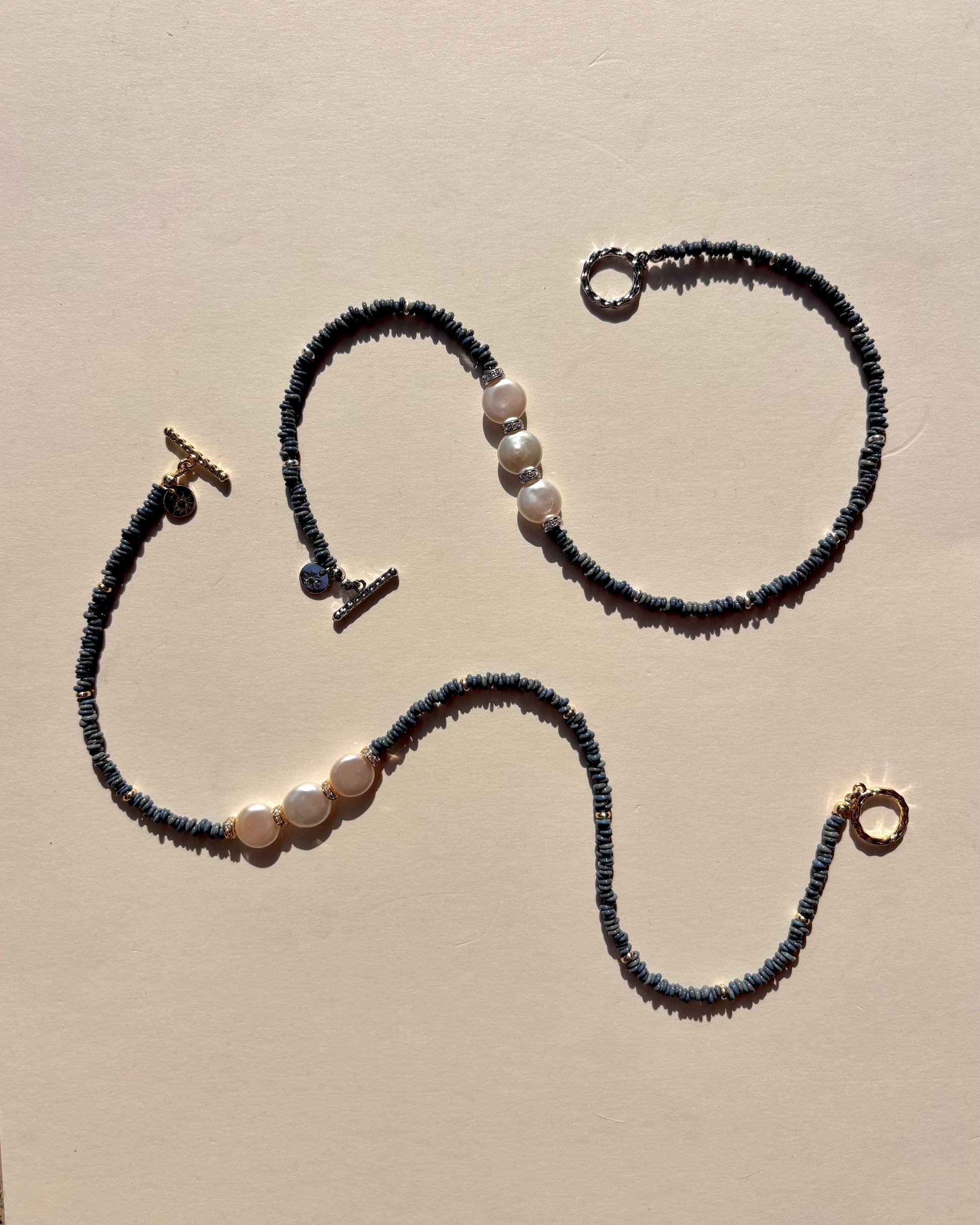 手作飾品品牌 Silhouette Spark 深藍色珍珠項鍊 Ula 項鍊 Ula necklace