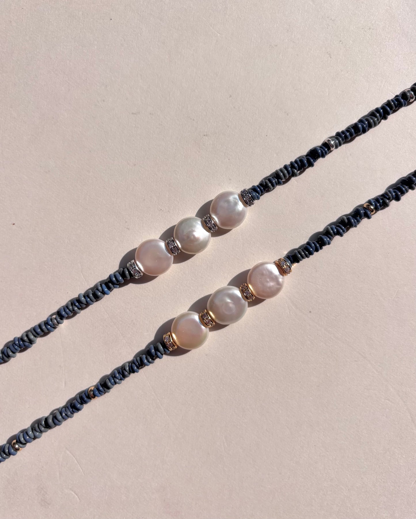 手作飾品品牌 Silhouette Spark 深藍色珍珠項鍊 Ula 項鍊 Ula necklace