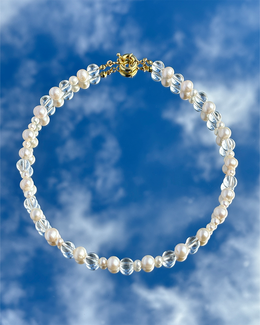 手作飾品品牌 Silhouette Spark 天然珍珠及水晶項鍊 Zaria Necklace