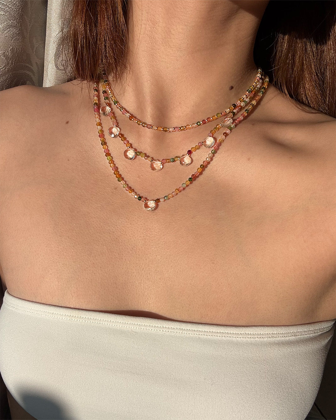 手作飾品品牌 Silhouette Spark 碧璽白水晶項鍊 Aurora 項鍊 Aurora necklace